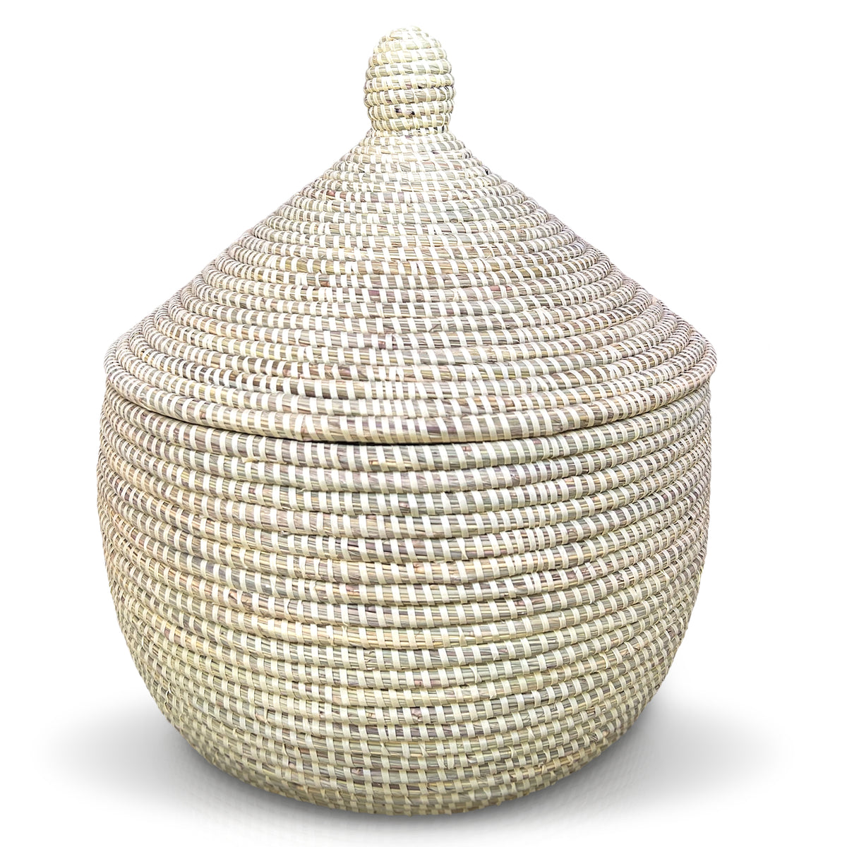 Handwoven Senegal Flat Top Warming Basket - Swirl